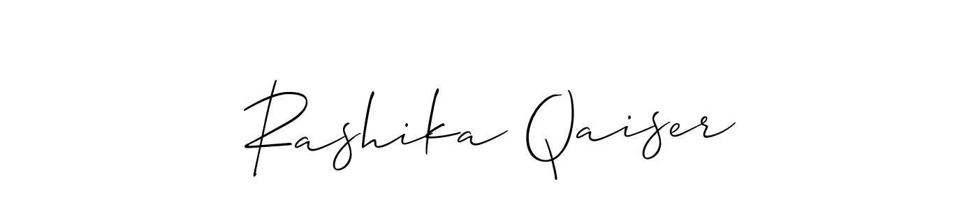 Also we have Rashika Qaiser name is the best signature style. Create professional handwritten signature collection using Allison_Script autograph style. Rashika Qaiser signature style 2 images and pictures png
