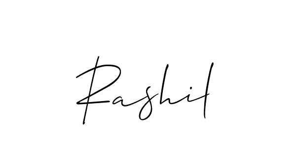 How to make Rashil name signature. Use Allison_Script style for creating short signs online. This is the latest handwritten sign. Rashil signature style 2 images and pictures png