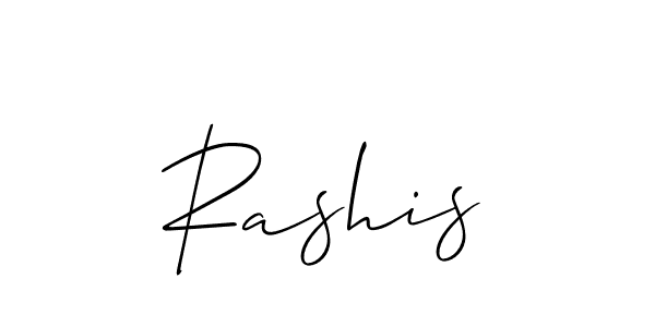 Design your own signature with our free online signature maker. With this signature software, you can create a handwritten (Allison_Script) signature for name Rashis. Rashis signature style 2 images and pictures png