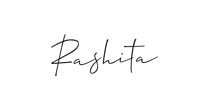 Make a short Rashita signature style. Manage your documents anywhere anytime using Allison_Script. Create and add eSignatures, submit forms, share and send files easily. Rashita signature style 2 images and pictures png