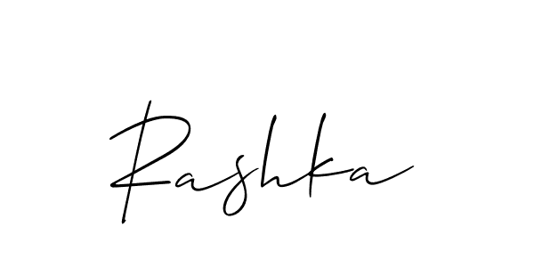 Make a beautiful signature design for name Rashka. With this signature (Allison_Script) style, you can create a handwritten signature for free. Rashka signature style 2 images and pictures png