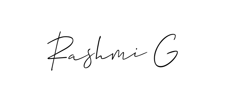 Allison_Script is a professional signature style that is perfect for those who want to add a touch of class to their signature. It is also a great choice for those who want to make their signature more unique. Get Rashmi G name to fancy signature for free. Rashmi G signature style 2 images and pictures png