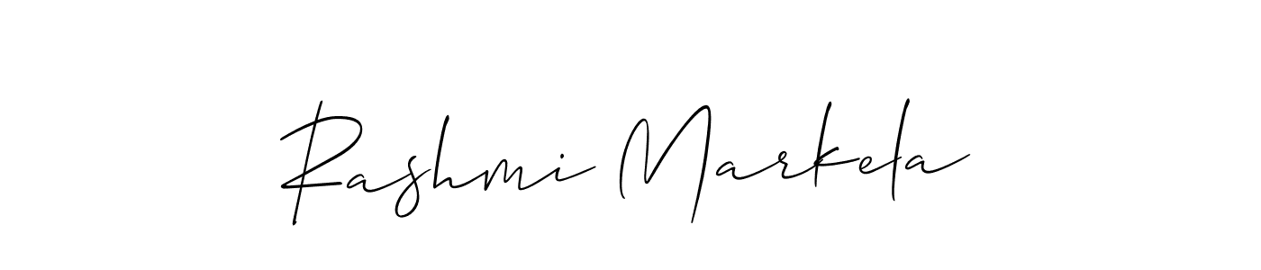 Create a beautiful signature design for name Rashmi Markela. With this signature (Allison_Script) fonts, you can make a handwritten signature for free. Rashmi Markela signature style 2 images and pictures png
