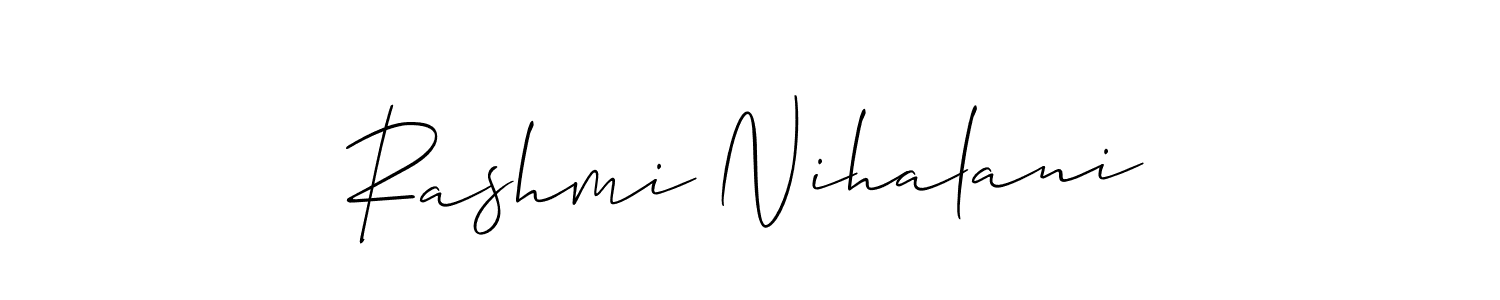 Design your own signature with our free online signature maker. With this signature software, you can create a handwritten (Allison_Script) signature for name Rashmi Nihalani. Rashmi Nihalani signature style 2 images and pictures png