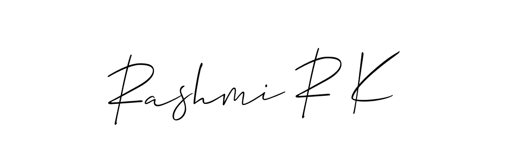 Design your own signature with our free online signature maker. With this signature software, you can create a handwritten (Allison_Script) signature for name Rashmi R K. Rashmi R K signature style 2 images and pictures png