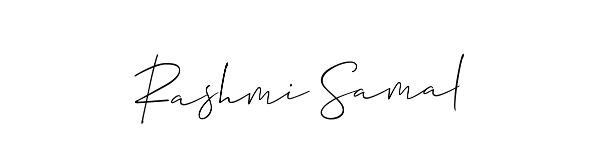 The best way (Allison_Script) to make a short signature is to pick only two or three words in your name. The name Rashmi Samal include a total of six letters. For converting this name. Rashmi Samal signature style 2 images and pictures png
