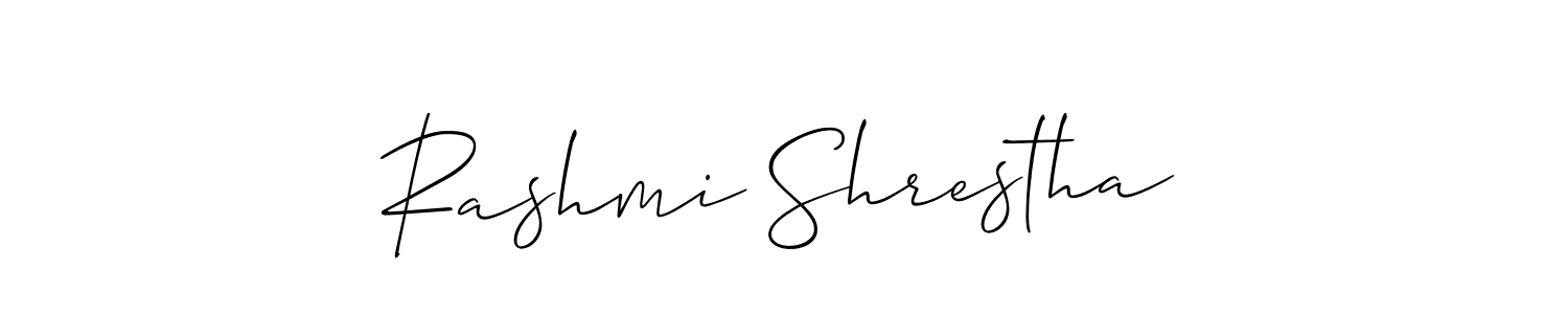 Design your own signature with our free online signature maker. With this signature software, you can create a handwritten (Allison_Script) signature for name Rashmi Shrestha. Rashmi Shrestha signature style 2 images and pictures png