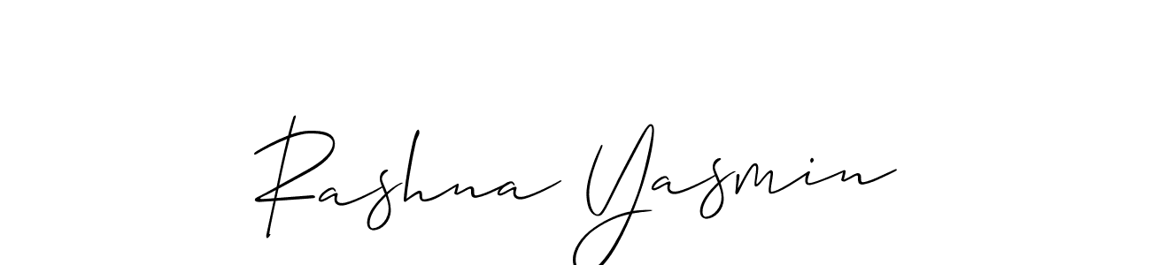 How to make Rashna Yasmin name signature. Use Allison_Script style for creating short signs online. This is the latest handwritten sign. Rashna Yasmin signature style 2 images and pictures png