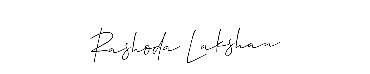 How to make Rashoda Lakshan signature? Allison_Script is a professional autograph style. Create handwritten signature for Rashoda Lakshan name. Rashoda Lakshan signature style 2 images and pictures png