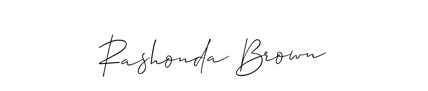 The best way (Allison_Script) to make a short signature is to pick only two or three words in your name. The name Rashonda Brown include a total of six letters. For converting this name. Rashonda Brown signature style 2 images and pictures png