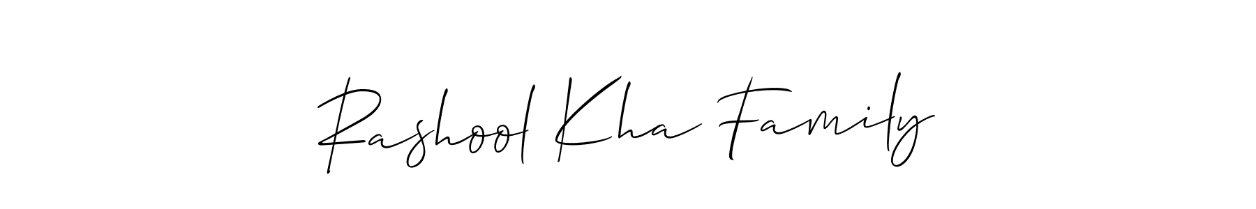 Use a signature maker to create a handwritten signature online. With this signature software, you can design (Allison_Script) your own signature for name Rashool Kha Family. Rashool Kha Family signature style 2 images and pictures png