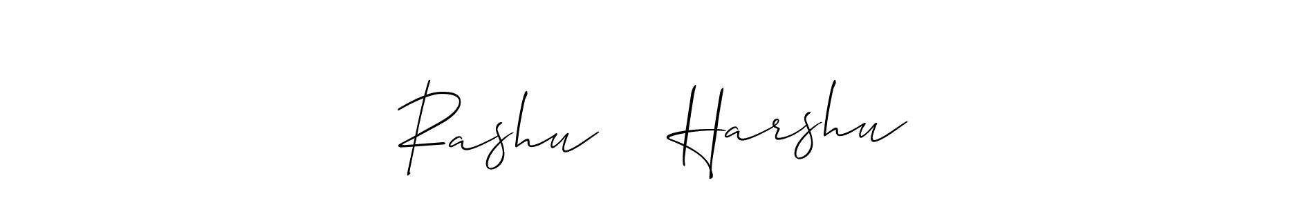 How to make Rashu ❤️ Harshu signature? Allison_Script is a professional autograph style. Create handwritten signature for Rashu ❤️ Harshu name. Rashu ❤️ Harshu signature style 2 images and pictures png