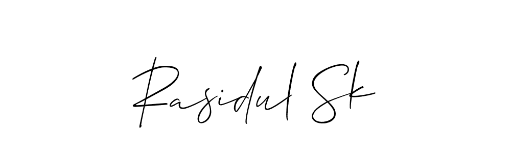 Use a signature maker to create a handwritten signature online. With this signature software, you can design (Allison_Script) your own signature for name Rasidul Sk. Rasidul Sk signature style 2 images and pictures png