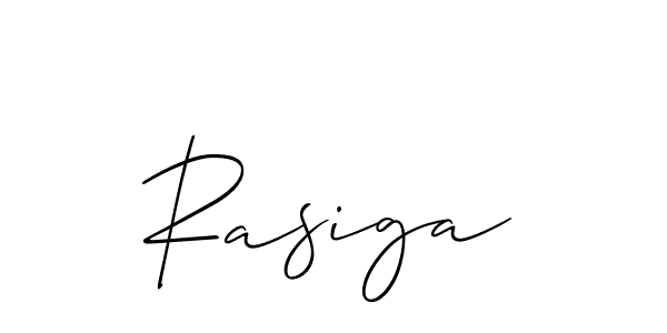 Make a beautiful signature design for name Rasiga. With this signature (Allison_Script) style, you can create a handwritten signature for free. Rasiga signature style 2 images and pictures png