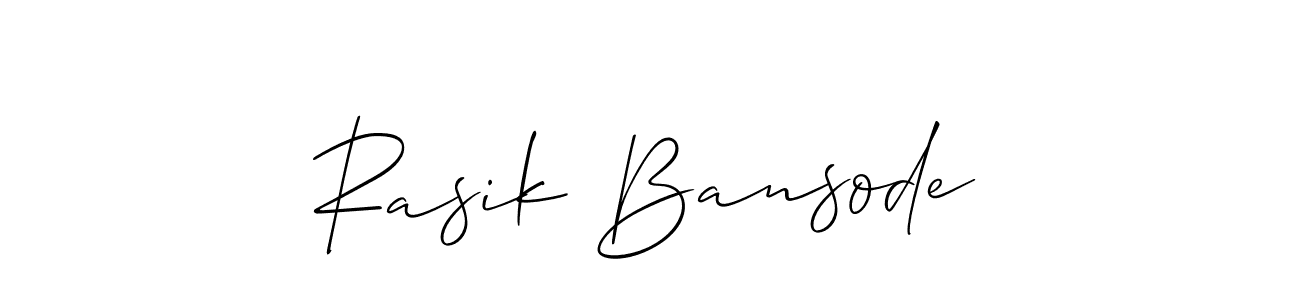 Use a signature maker to create a handwritten signature online. With this signature software, you can design (Allison_Script) your own signature for name Rasik Bansode. Rasik Bansode signature style 2 images and pictures png