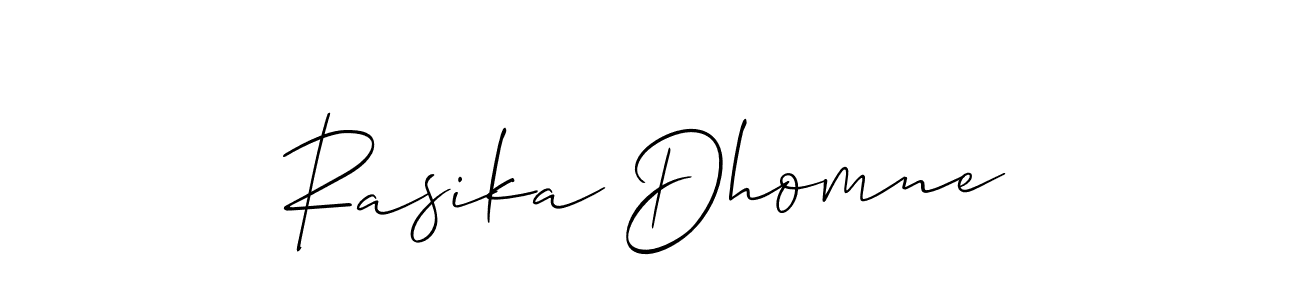 Make a short Rasika Dhomne signature style. Manage your documents anywhere anytime using Allison_Script. Create and add eSignatures, submit forms, share and send files easily. Rasika Dhomne signature style 2 images and pictures png