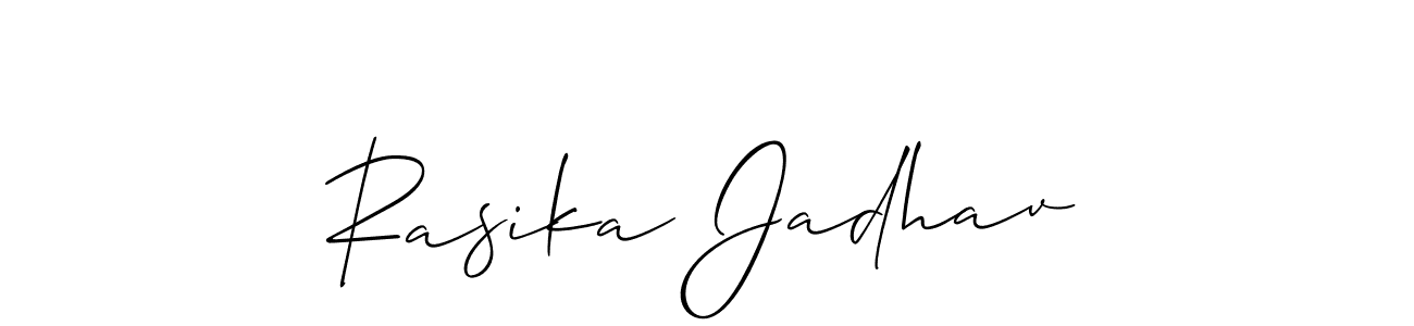 Also we have Rasika Jadhav name is the best signature style. Create professional handwritten signature collection using Allison_Script autograph style. Rasika Jadhav signature style 2 images and pictures png