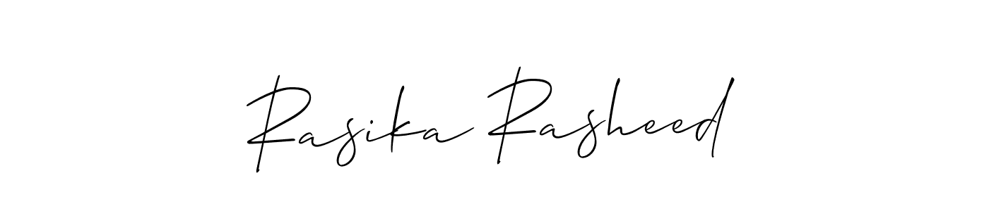 Rasika Rasheed stylish signature style. Best Handwritten Sign (Allison_Script) for my name. Handwritten Signature Collection Ideas for my name Rasika Rasheed. Rasika Rasheed signature style 2 images and pictures png