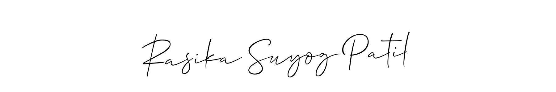 How to Draw Rasika Suyog Patil signature style? Allison_Script is a latest design signature styles for name Rasika Suyog Patil. Rasika Suyog Patil signature style 2 images and pictures png