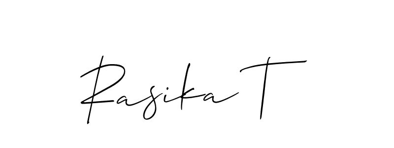 How to Draw Rasika T signature style? Allison_Script is a latest design signature styles for name Rasika T. Rasika T signature style 2 images and pictures png