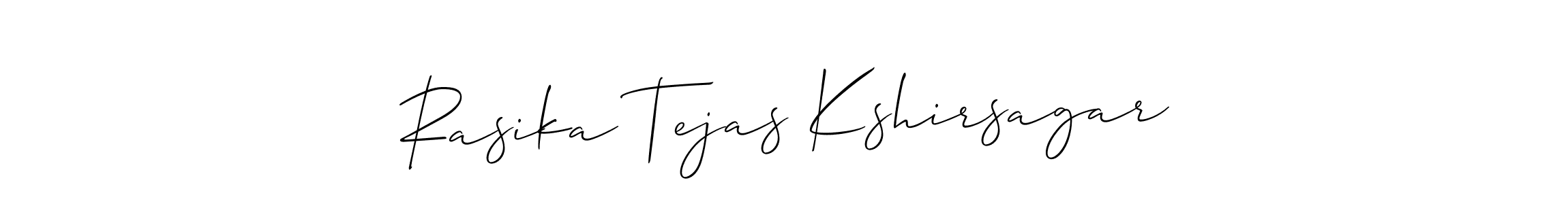 How to make Rasika Tejas Kshirsagar name signature. Use Allison_Script style for creating short signs online. This is the latest handwritten sign. Rasika Tejas Kshirsagar signature style 2 images and pictures png