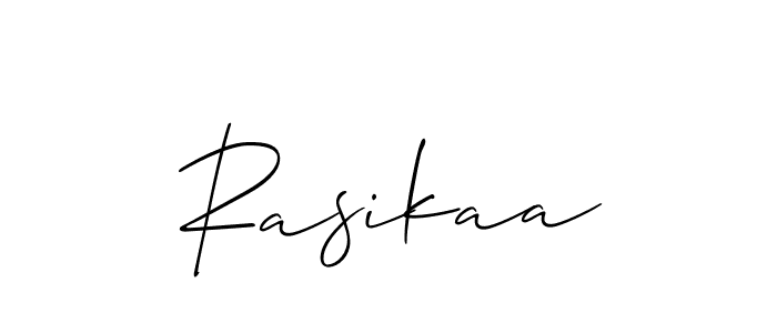 You can use this online signature creator to create a handwritten signature for the name Rasikaa. This is the best online autograph maker. Rasikaa signature style 2 images and pictures png