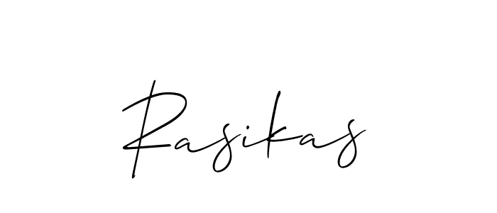 Create a beautiful signature design for name Rasikas. With this signature (Allison_Script) fonts, you can make a handwritten signature for free. Rasikas signature style 2 images and pictures png