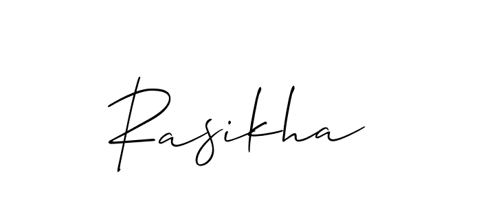 You should practise on your own different ways (Allison_Script) to write your name (Rasikha) in signature. don't let someone else do it for you. Rasikha signature style 2 images and pictures png