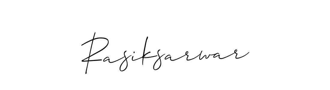 Also You can easily find your signature by using the search form. We will create Rasiksarwar name handwritten signature images for you free of cost using Allison_Script sign style. Rasiksarwar signature style 2 images and pictures png