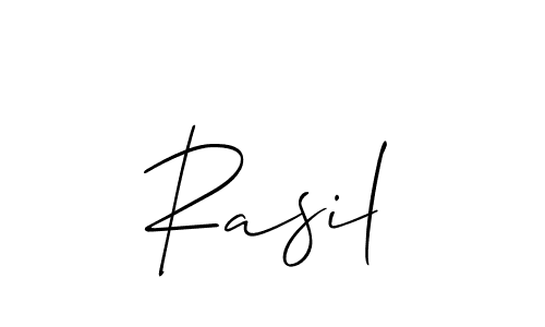 The best way (Allison_Script) to make a short signature is to pick only two or three words in your name. The name Rasil include a total of six letters. For converting this name. Rasil signature style 2 images and pictures png