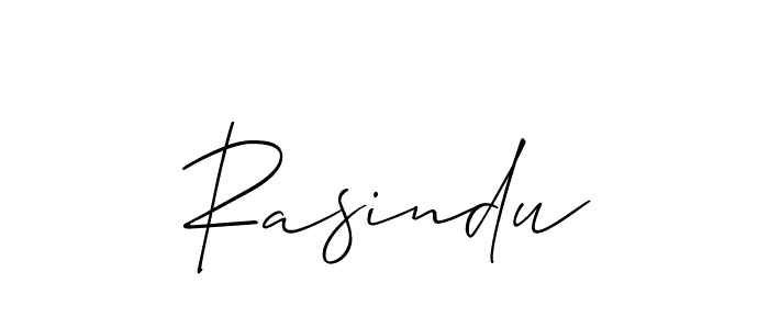 Create a beautiful signature design for name Rasindu. With this signature (Allison_Script) fonts, you can make a handwritten signature for free. Rasindu signature style 2 images and pictures png