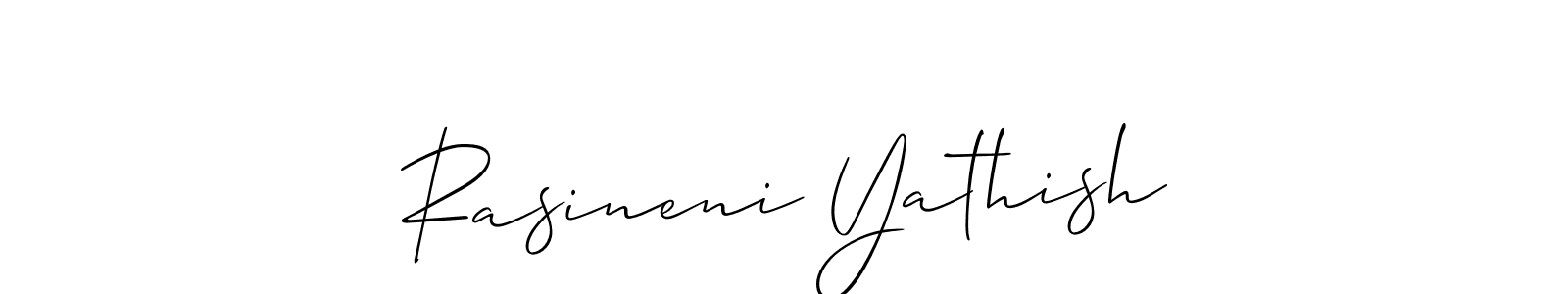 if you are searching for the best signature style for your name Rasineni Yathish. so please give up your signature search. here we have designed multiple signature styles  using Allison_Script. Rasineni Yathish signature style 2 images and pictures png