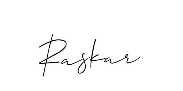 Also we have Raskar name is the best signature style. Create professional handwritten signature collection using Allison_Script autograph style. Raskar signature style 2 images and pictures png