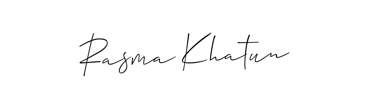 Use a signature maker to create a handwritten signature online. With this signature software, you can design (Allison_Script) your own signature for name Rasma Khatun. Rasma Khatun signature style 2 images and pictures png