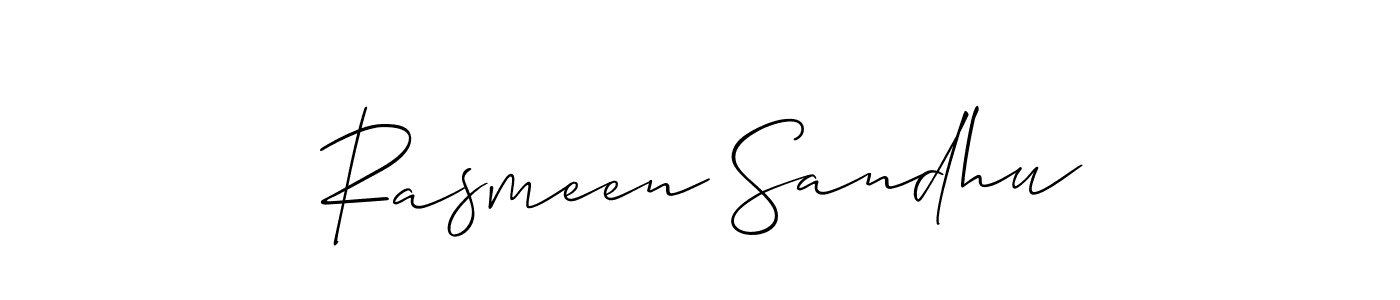 The best way (Allison_Script) to make a short signature is to pick only two or three words in your name. The name Rasmeen Sandhu include a total of six letters. For converting this name. Rasmeen Sandhu signature style 2 images and pictures png