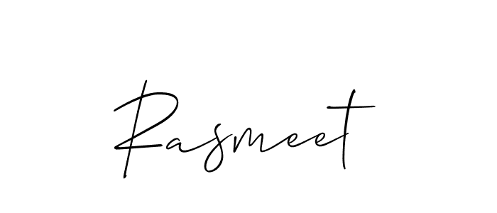 The best way (Allison_Script) to make a short signature is to pick only two or three words in your name. The name Rasmeet include a total of six letters. For converting this name. Rasmeet signature style 2 images and pictures png