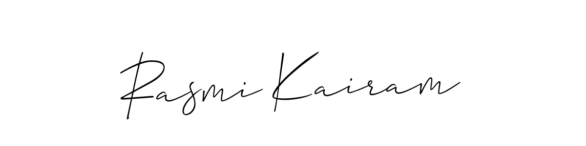 Make a beautiful signature design for name Rasmi Kairam. With this signature (Allison_Script) style, you can create a handwritten signature for free. Rasmi Kairam signature style 2 images and pictures png