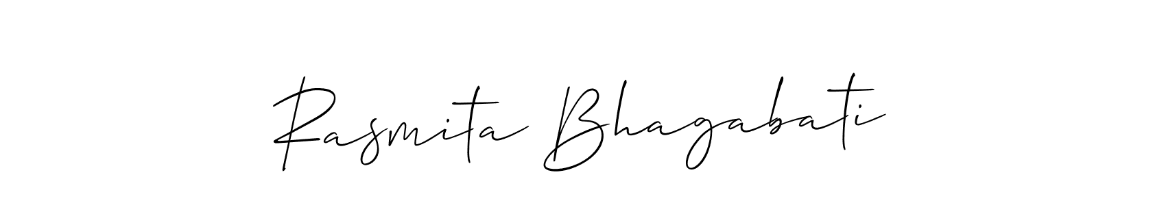 How to make Rasmita Bhagabati name signature. Use Allison_Script style for creating short signs online. This is the latest handwritten sign. Rasmita Bhagabati signature style 2 images and pictures png
