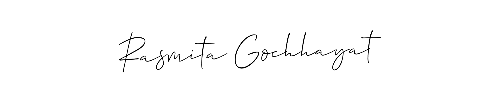 How to make Rasmita Gochhayat name signature. Use Allison_Script style for creating short signs online. This is the latest handwritten sign. Rasmita Gochhayat signature style 2 images and pictures png