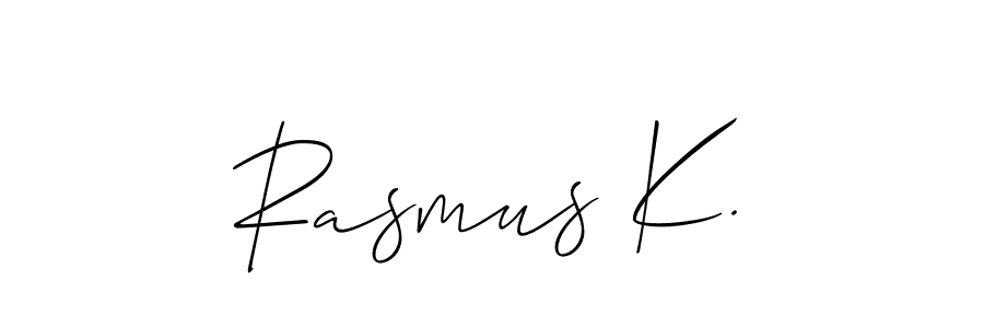 Make a short Rasmus K. signature style. Manage your documents anywhere anytime using Allison_Script. Create and add eSignatures, submit forms, share and send files easily. Rasmus K. signature style 2 images and pictures png