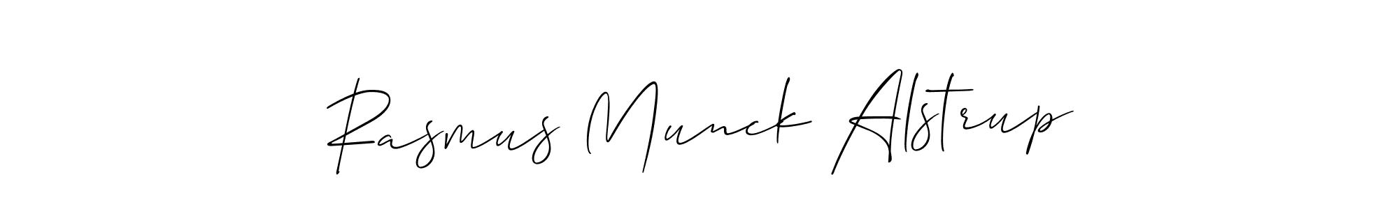 You should practise on your own different ways (Allison_Script) to write your name (Rasmus Munck Alstrup) in signature. don't let someone else do it for you. Rasmus Munck Alstrup signature style 2 images and pictures png