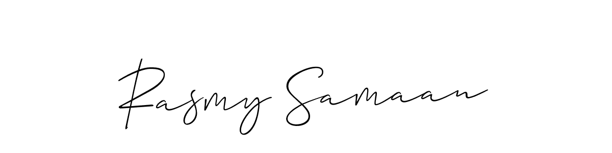 Create a beautiful signature design for name Rasmy Samaan. With this signature (Allison_Script) fonts, you can make a handwritten signature for free. Rasmy Samaan signature style 2 images and pictures png