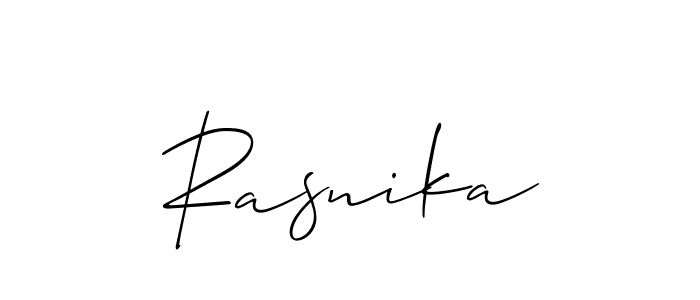 It looks lik you need a new signature style for name Rasnika. Design unique handwritten (Allison_Script) signature with our free signature maker in just a few clicks. Rasnika signature style 2 images and pictures png