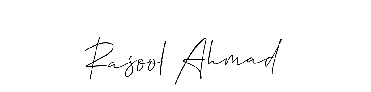 Create a beautiful signature design for name Rasool Ahmad. With this signature (Allison_Script) fonts, you can make a handwritten signature for free. Rasool Ahmad signature style 2 images and pictures png