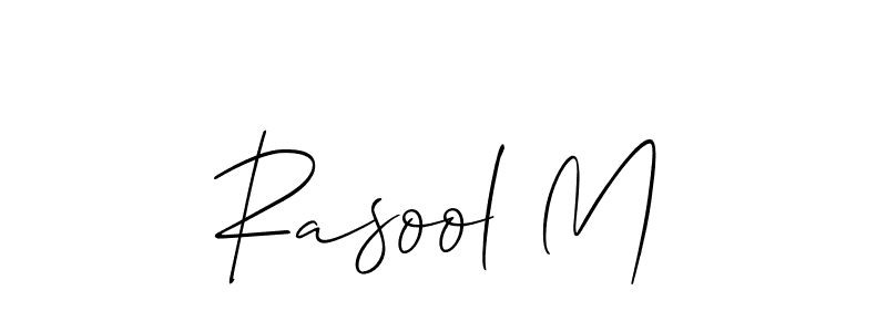 Use a signature maker to create a handwritten signature online. With this signature software, you can design (Allison_Script) your own signature for name Rasool M. Rasool M signature style 2 images and pictures png