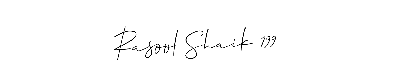 Create a beautiful signature design for name Rasool Shaik 199. With this signature (Allison_Script) fonts, you can make a handwritten signature for free. Rasool Shaik 199 signature style 2 images and pictures png