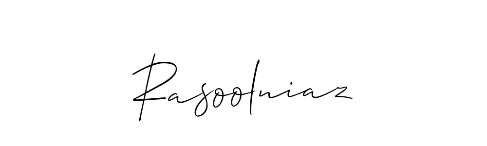 Rasoolniaz stylish signature style. Best Handwritten Sign (Allison_Script) for my name. Handwritten Signature Collection Ideas for my name Rasoolniaz. Rasoolniaz signature style 2 images and pictures png