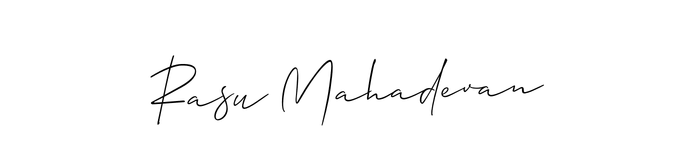 Also You can easily find your signature by using the search form. We will create Rasu Mahadevan name handwritten signature images for you free of cost using Allison_Script sign style. Rasu Mahadevan signature style 2 images and pictures png