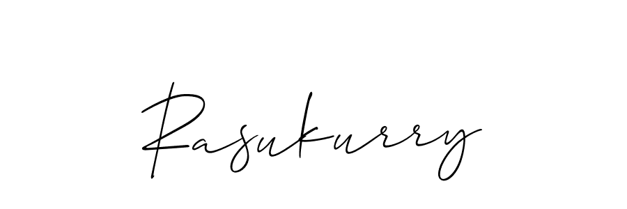 Use a signature maker to create a handwritten signature online. With this signature software, you can design (Allison_Script) your own signature for name Rasukurry. Rasukurry signature style 2 images and pictures png