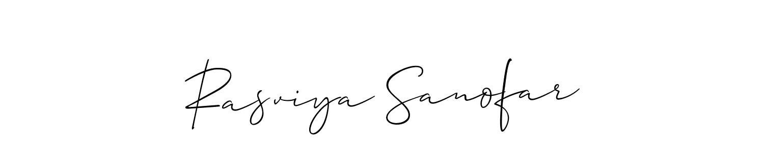 This is the best signature style for the Rasviya Sanofar name. Also you like these signature font (Allison_Script). Mix name signature. Rasviya Sanofar signature style 2 images and pictures png
